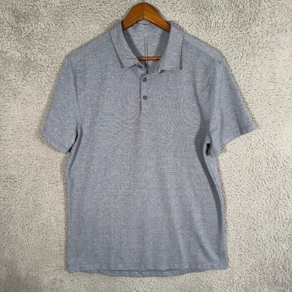 Lululemon Shirt Mens Large Blue Evolution Polo Office Work Commute Stretch Golf - Picture 1 of 6